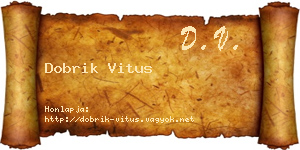Dobrik Vitus névjegykártya